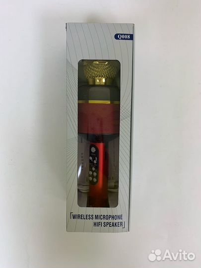 Микрофон караоке беспроводной Q008 красный