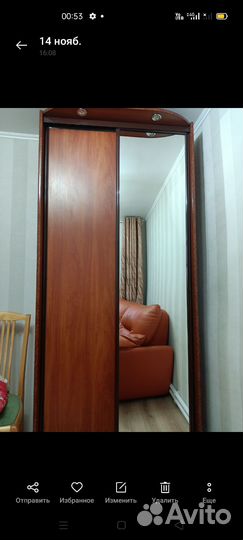 Шкаф купе бу ширина 110, высота 240, глубина 41