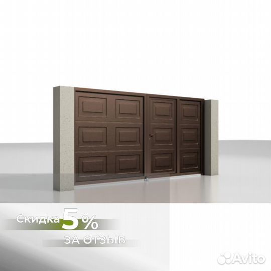 Распашные ворота с калиткой