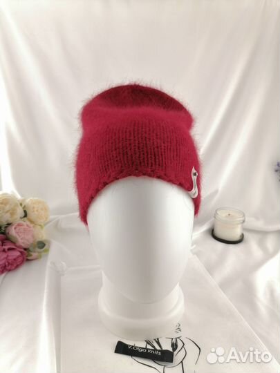 Шапка бини женская вязаная