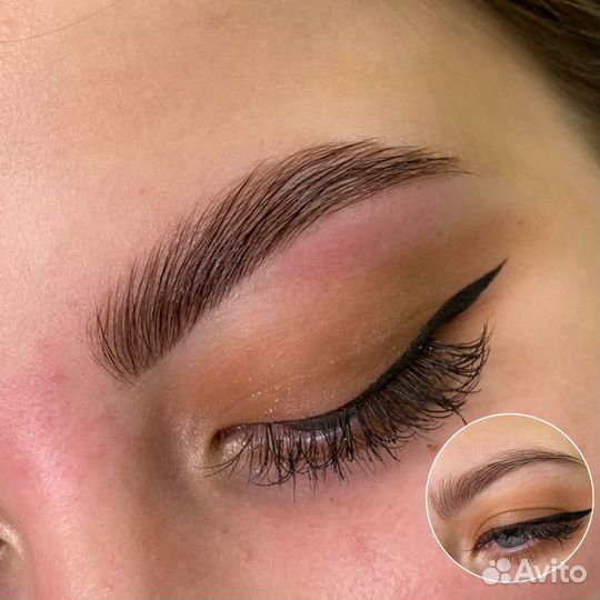 Коррекция бровей, ламинирование ресниц