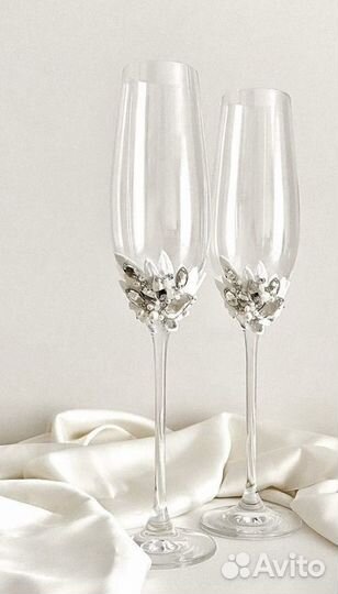 Свадебные бокалы ручной работы