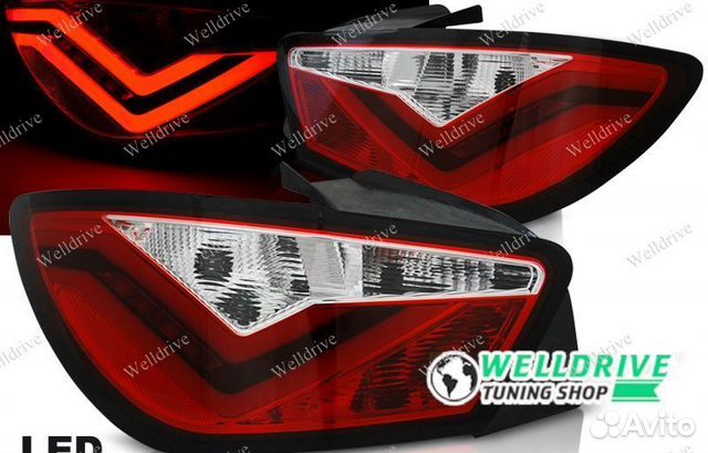 Фонари Seat Ibiza 6J 3D 08-12 LED BAR красно-белые