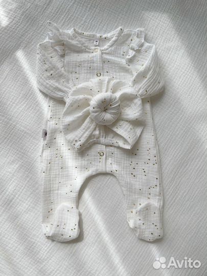 Комплект на выписку для девочки лето Evafoxy