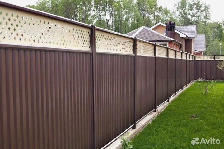 Заборы из профнастила, евроштакетника, 3D