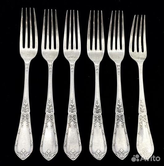 Серебро 84. Комплект десертных вилок. Н. Павлов