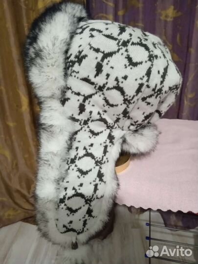 Шапка ушанка зимняя женская