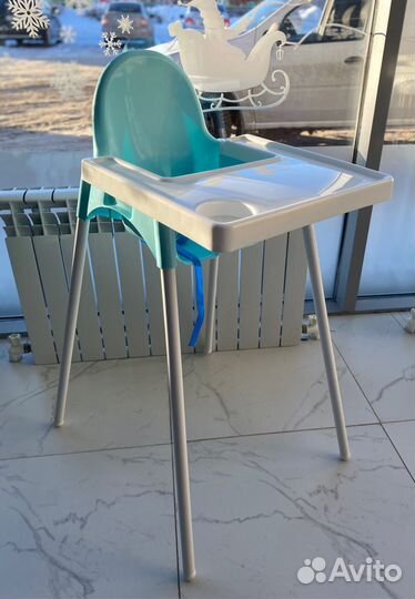 Стульчик для кормления (голубой) М6249