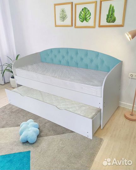 Кровать лдсп мягк спинка 2е спальное от 2х лет