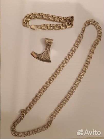 Серебряный мужской комплект