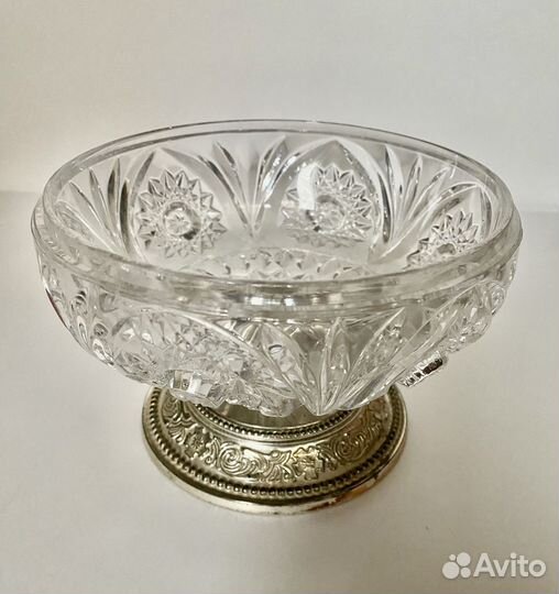 Хрустальный роузбол – вазочка. Винтаж из Англии