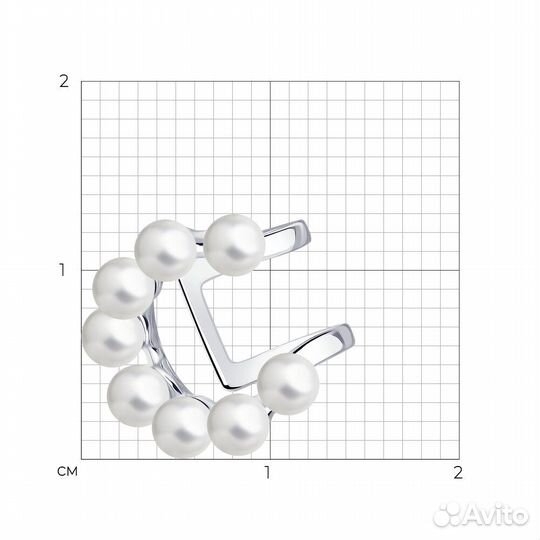 Серебряная серьга с жемчугом