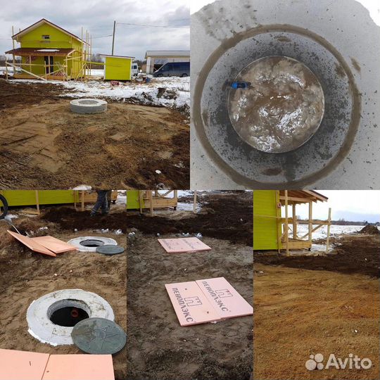 Копка и установка колодцев, септики из колец