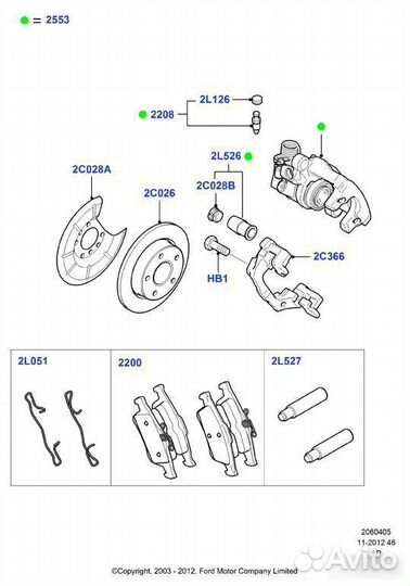 Суппорт задний левый Ford C-MAX 1.8