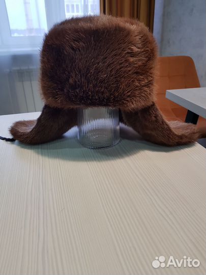 Шапка-ушанка из меха выдры