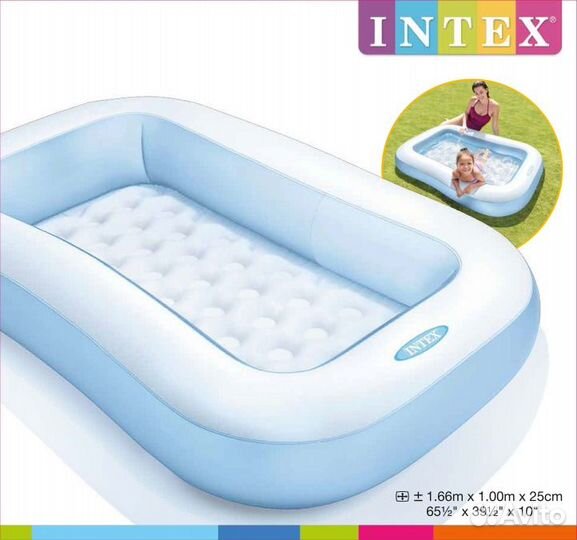Бассейн надувной детский 166*100*25см