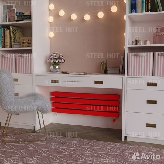 Горизонтальный дизайнерский радиатор Steel-Hot от