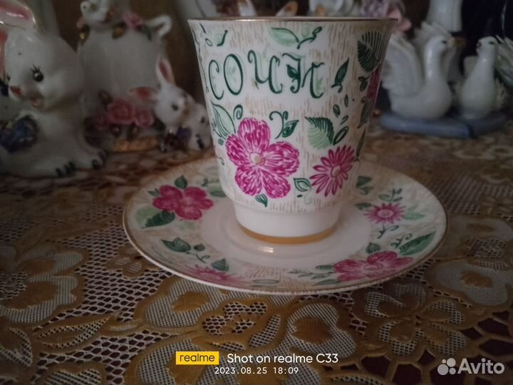 Костяной фарфор лфз пара чайно кофейная