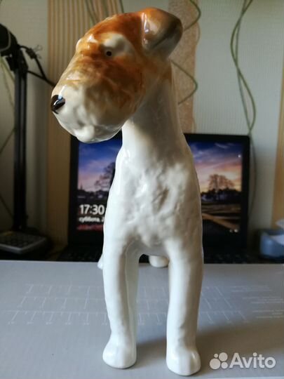 Фарфоровая Статуэтка Собака Жёсткошёрстный терьер