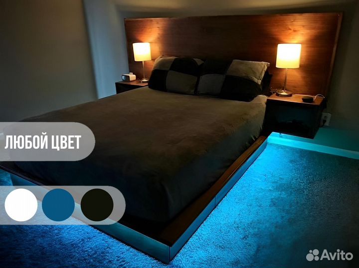 Парящая кровать с тумбами