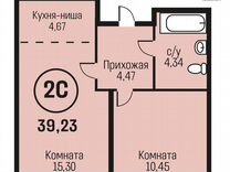 2-к. квартира, 39,2 м², 11/24 эт.