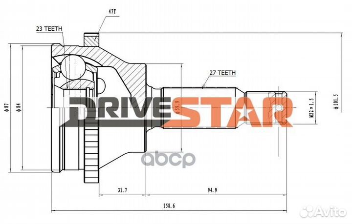 Шрус наружный 23x60x27 ockh0007F drivestar