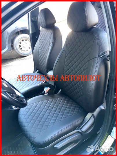 Чехлы Автопилот Chevrolet Spark из экокожи чёрные