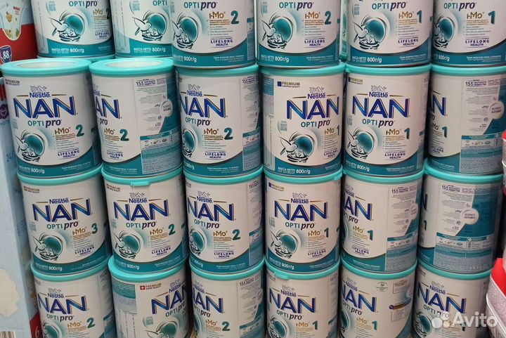 Детское питание смесь нан 1 и 2 800 гр