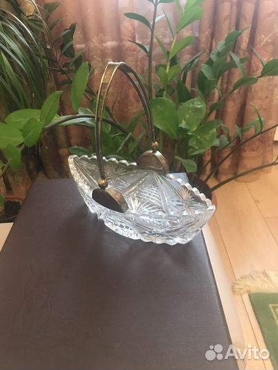 Ладья хрусталь с серебром