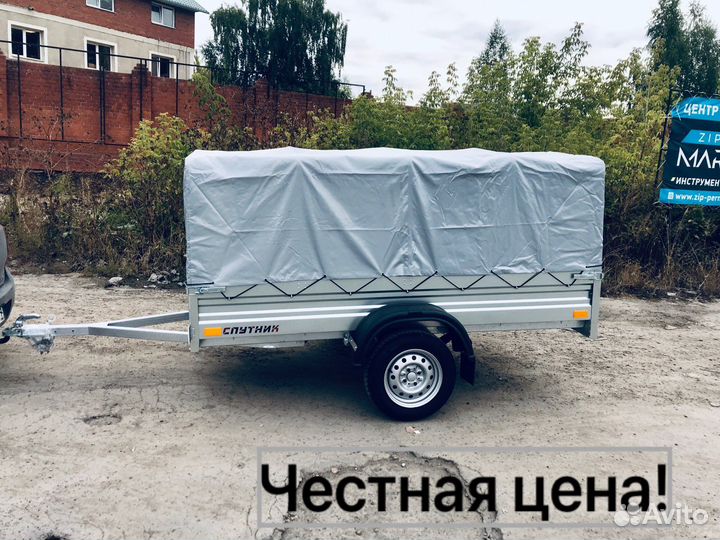 Прицеп Спутник 2540х1300 Оцинкованный с тентом