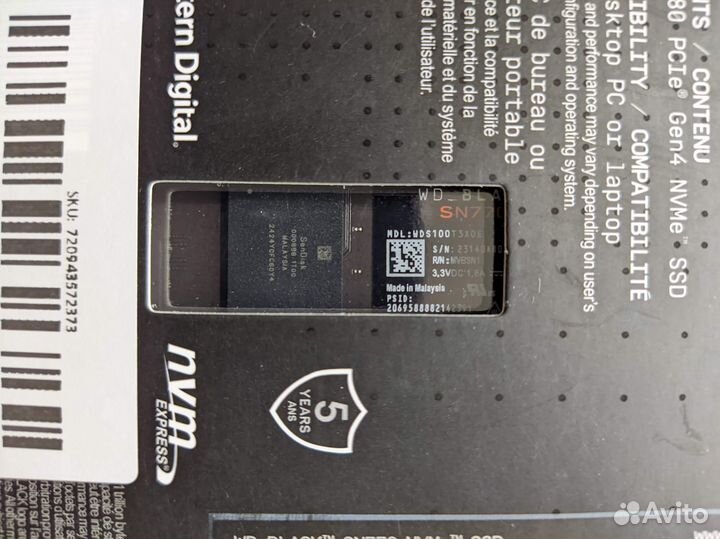 WD Black SN770 1Tb SSD (M.2 NVMe PCI-E 4.0) Новый