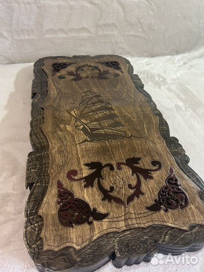 Нарды ручной работы со стеклянным игровым полем