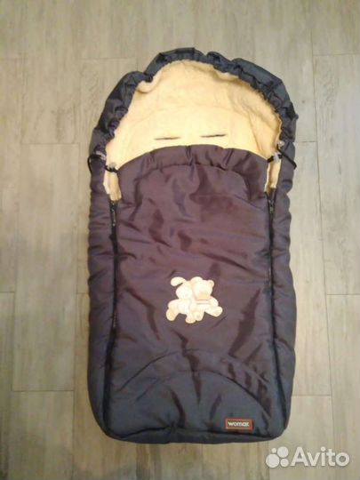 Зимний конверт в коляску овчина Womar