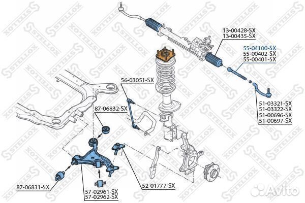 Тяга рулевая volvo s60/v70/s80 04