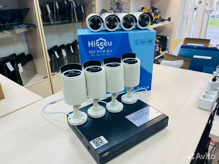 WI-Fi Комплект видеонаблюдения 4 камеры