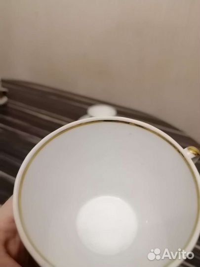 Кофейный набор из фарфора с позолотой