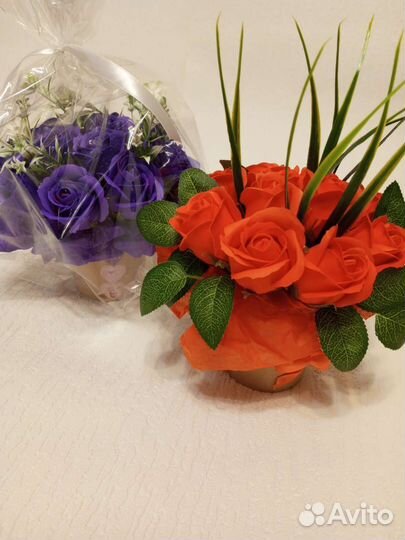 Букет из мыльных роз