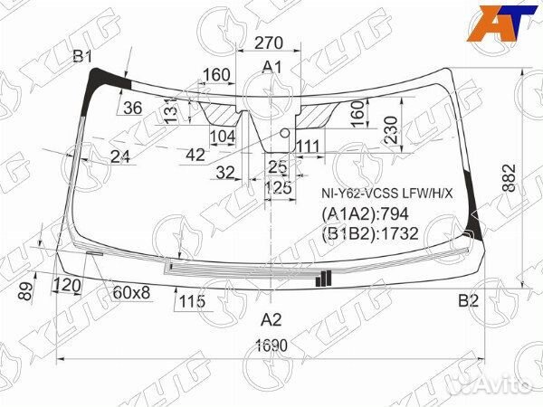 Стекло лобовое infiniti QX56