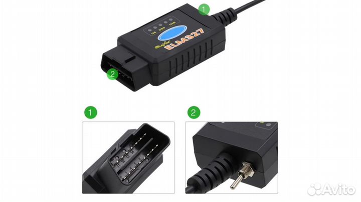 ELM327 USB Ford/Mazda OBD2 диагностический сканер