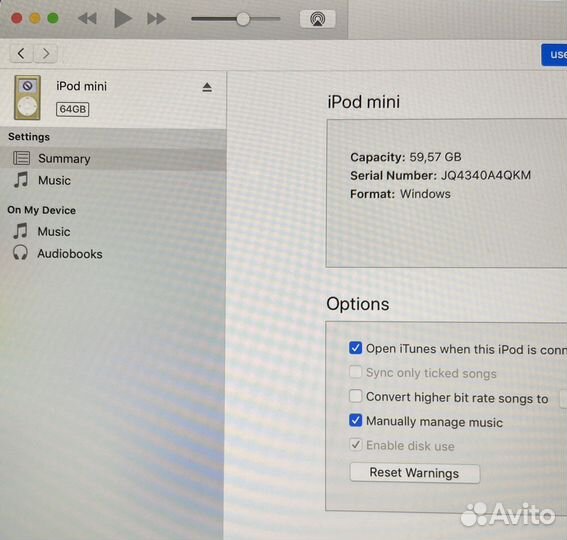 iPod mini gold 64gb (compact flash upgrade)