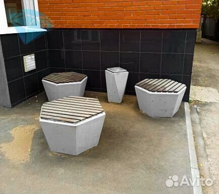 Бетонные урны / скамейки / ограничители / вазоны