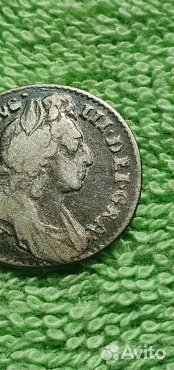 6 пенсов Вильгельм lll, 1696 год, Англия королевст