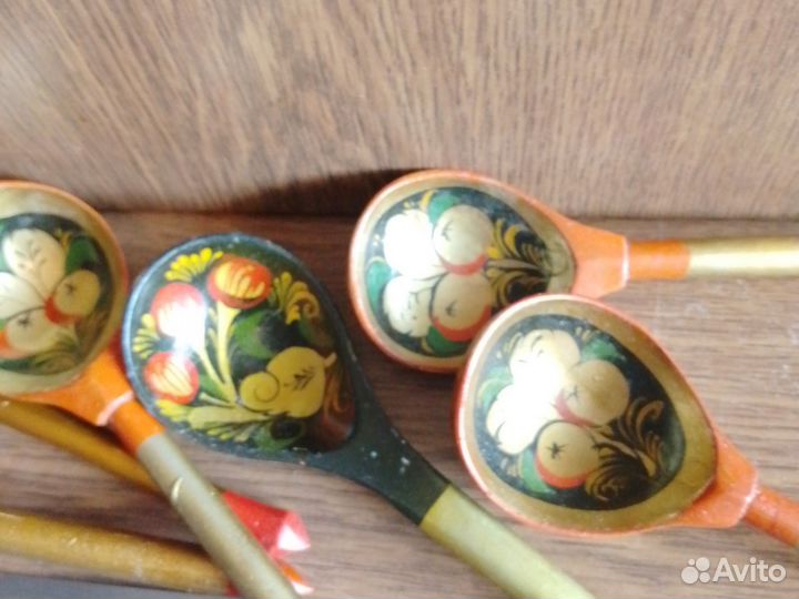 Деревянные ложки хохлома 6 шт