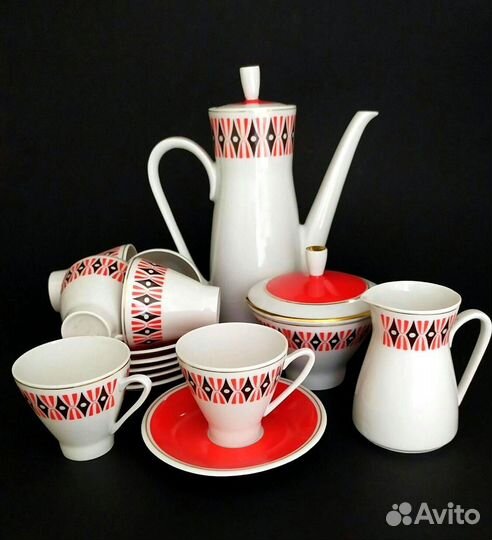 Фарфоровый кофейный сервиз гдр