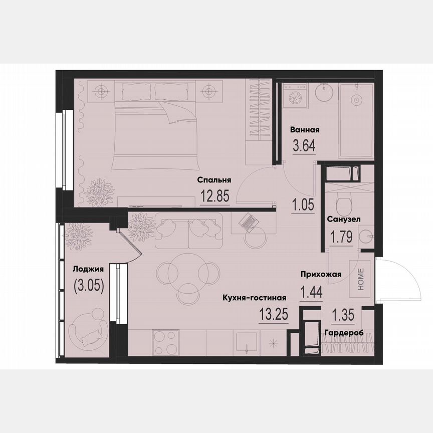 1-к. квартира, 36,9 м², 6/12 эт.