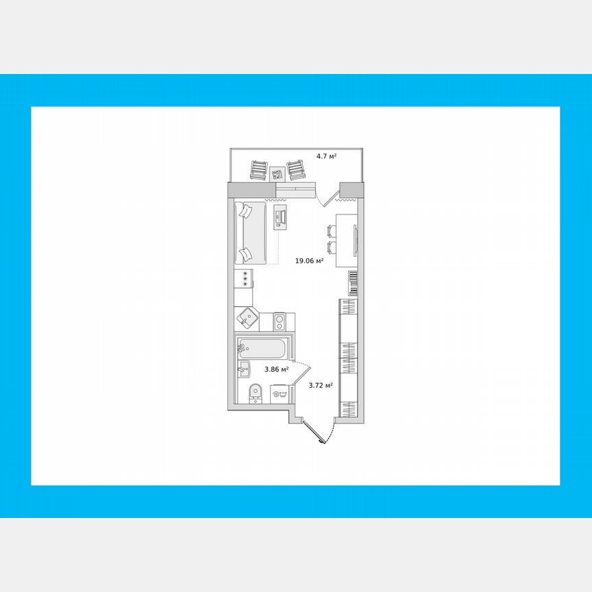 Квартира-студия, 26,7 м², 17/21 эт.