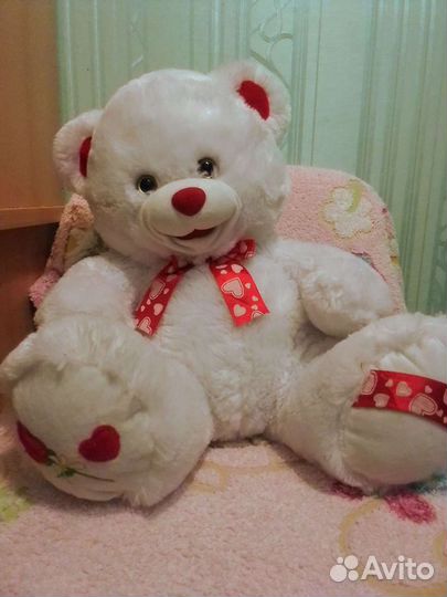 Плюшевый медведь белый новый большой