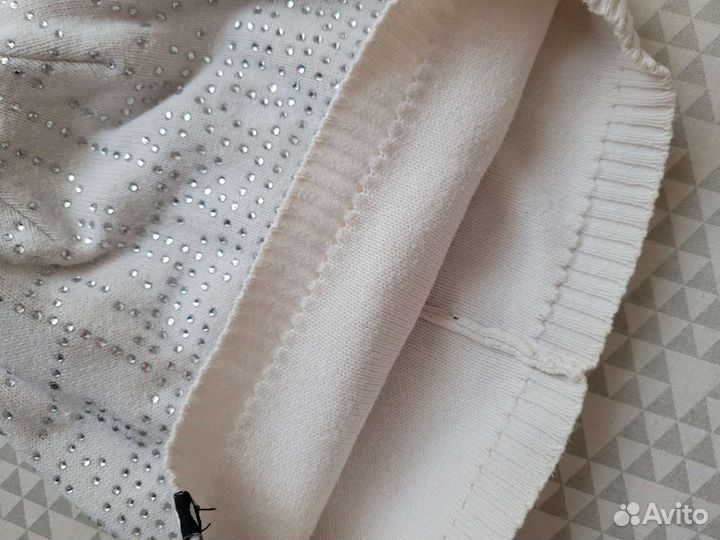 Шапка женская хлопок со стразами