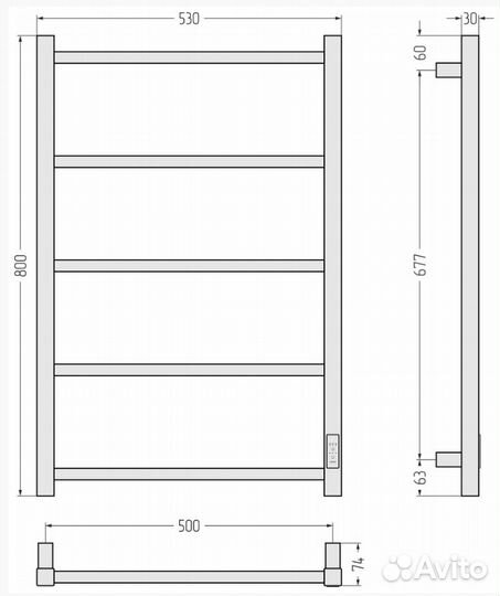Полотенцес. Стилье Формат 26 800х500 правый Белый