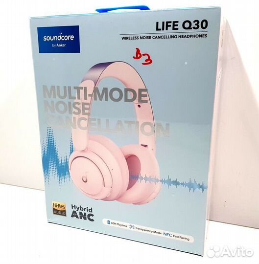 Наушники Anker Soundcore Q30 Чёрный/Синий/Розовый